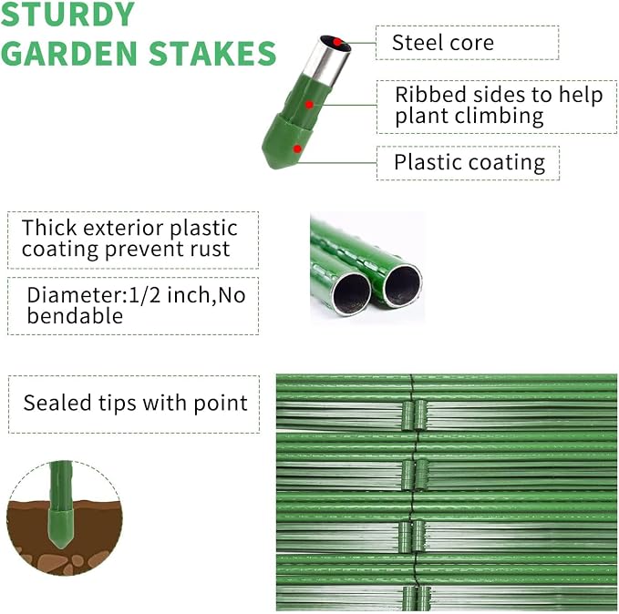 G-LEAF 6 Pack 6ft Tomato Cage for Garden Plant Support, Garden Stakes Tomato Cage, Tomato Cages Plant Stakes for Climbing Plants