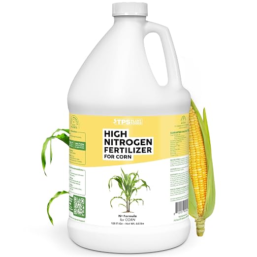 High Nitrogen Fertilizer for Corn – Liquid Plant Food for Strong Stalk Growth, Deep Green Leaves & Bigger Ear Development, 1 Gallon