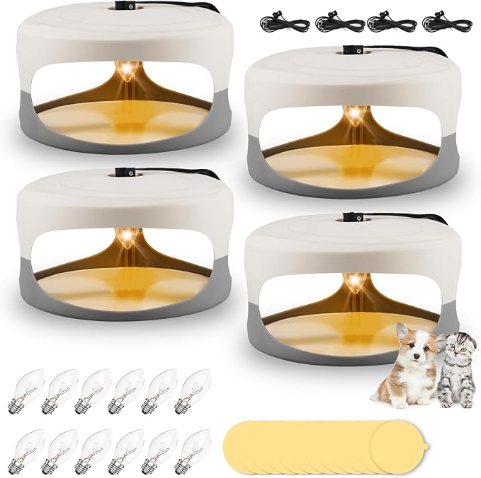 2026 Flea Traps for Inside Your Home - 4 Packs Indoor Bed Bug Interceptor & Flea Light Trap with 12 Sticky Discs & 12 Bulbs for Fleas, Bed Bug & Tick, Fleas Catcher for Bedrooms, Living Rooms