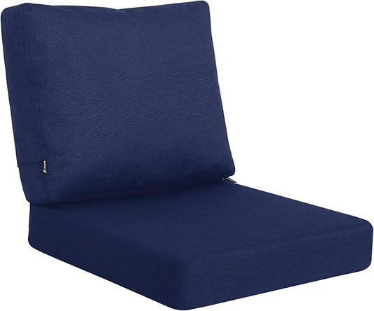 Favoyard Deep Seat Patio Cushions 24 × 24 inch Rainproof & Fadeness Furniture Cushion Set for Outdoor Chair Couch with Polyester-Linen Fabric & Removable Cover, Hidden Zipper and Adjustment Straps