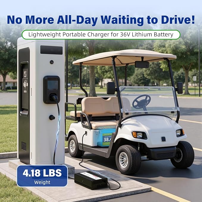 43.8V 10A, AC-DC Battery Charger, Dedicated Best Solution for 36V Lithium Iron Phosphate, LiFePO4 Battery Recharging, Support Charging Solar Off-Grid, Golf Cart
