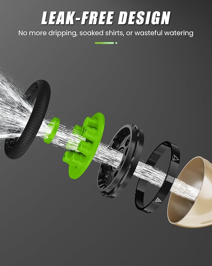 RAINPOINT Garden Hose Nozzle, 9 Spray Patterns Hose Sprayer Nozzle, Heavy Duty Metal Water Hose Nozzle, Adjustable Hand Sprayer, Watering Plants and Lawn, Pet Showering, Green