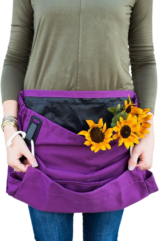 Roo Gardening Apron with Pockets for Women & Men - Canvas Garden Apron with Harvesting Pouch, Water-Resistant, Washable