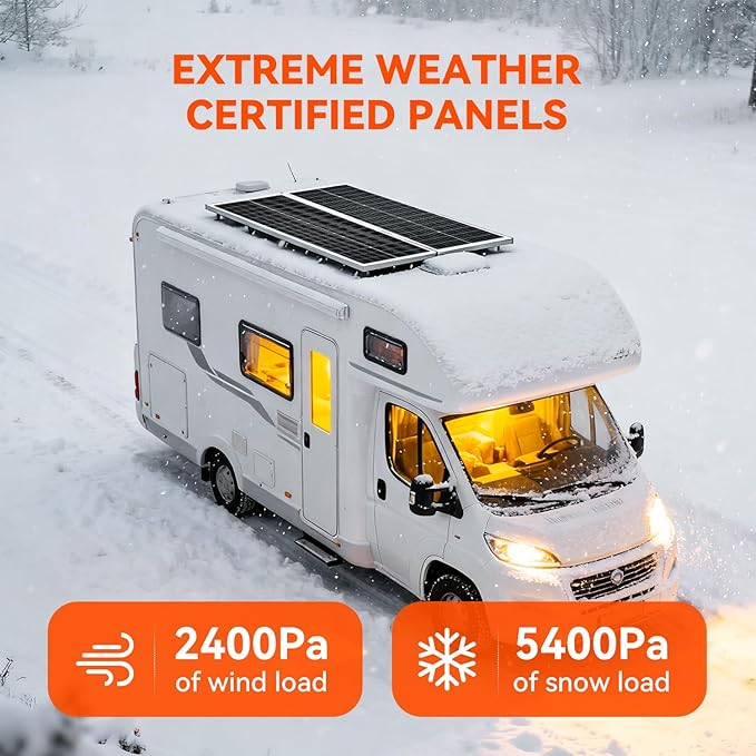 RICH SOLAR MEGA 100 Slim 100 Watt 12 Volt Monocrystalline Solar Panel for RV, Trailer, Motorhome