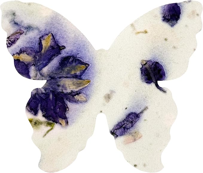 50pcs Large Purple Butterfly Seed Paper – Writable & Plantable Wildflower, Mom's Gift for Mother’s Day, Use for Wedding, Baby Shower, Party Favors & Easter Decorations