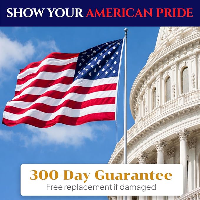 Premium American Flags for Outside 3x5 – Heavy Duty Nylon, Embroidered Stars & Sewn Stripes