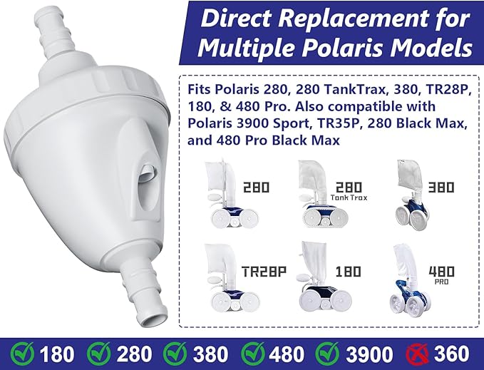 Upgraded G52 Backup Valve Replacement for Polaris Pool Cleaner Parts,Compatible with Polaris 180/280 & 280 TankTrax /380/480 Pro/3900 Sport/TR35P, Advanced Materials,Built to Last