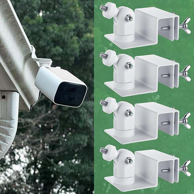 4 Pack Gutter Mount Compatible for Ring Solar Panel, Universal Solar Panel Ring Gutter Mount for Arlos, Arlo pro, Arlo pro2, Reolink Cams and Other Solar Panel