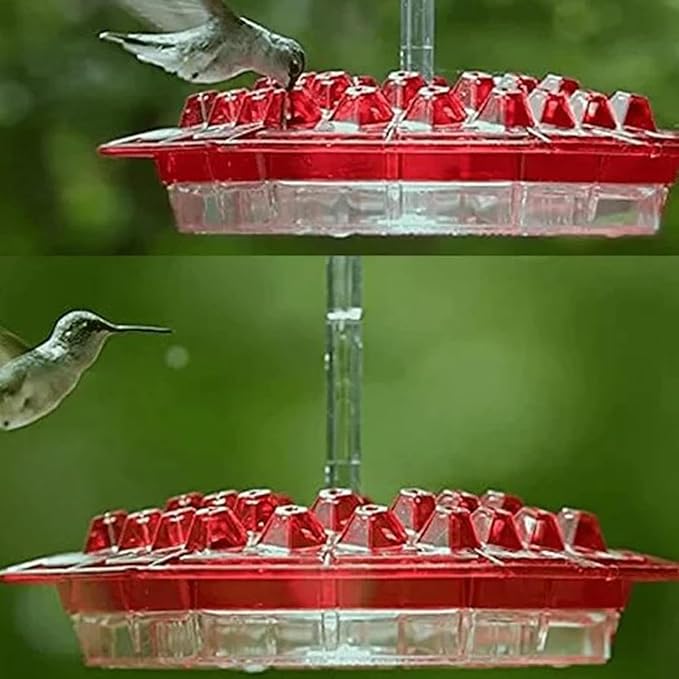 Hummingbird Feeders for Outdoors Hanging, 10 oz Wild Bird Feeder with 30 Feeding Ports, Hummingbird Feeder and Built-in Ant Moat, Easy to Clean and Refill