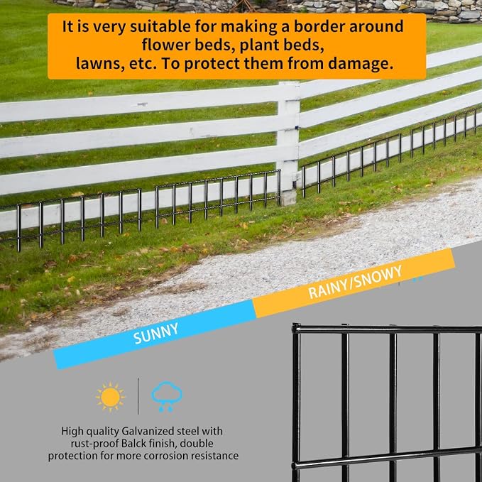 Adavin Animal Barrier Fence, 5 Pack 24 in(L) X 15 in(H) Dog Digging Fence Barrier with 1.5 in Spacing, Metal Dog Fence for the Yard, Patio. Total 10 Ft(L)