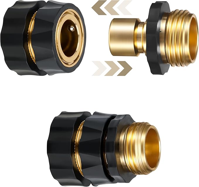 Twinkle Star 3/4 Inch Garden Hose Fitting Quick Connector Male and Female Set (6 Sets)