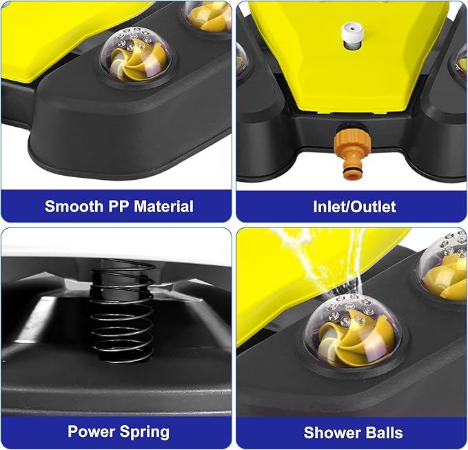 Dog Water Fountain Step On, Outdoor Paw Activated Water Fountain for Dogs, Paw Activated Drinking Water Toy with Hose for Fresh Water, Upgrade Copper Valve Set(Yellow)