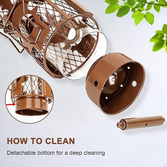 Gbekery Metal Bird Feeders Squirrel Proof for Outdoors Hanging, Brown | Metal Wild Bird Feeders for Small Birds with Weight Activated Perches, Weatherproof and Durable, Perfect for Backyard Garden