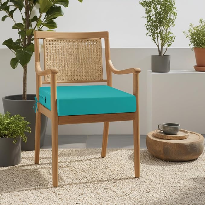 idee-home Outdoor Chair Cushions for Patio Furniture, Outdoor Seat Cushion | Waterproof Hampton Bay Deep Seat Replacement Couch Chair Cushions for Garden Backyard Deck Blue 24 x 26
