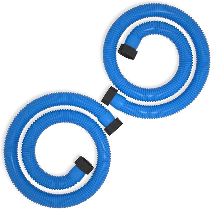 1.5" x 59" Pool Hose Replacement, Pack of 2 - Compatible with Above Ground Pools Filter Pump Hoses, Sand Filters, Saltwater Systems (1,500-2,500 GPH), Blue