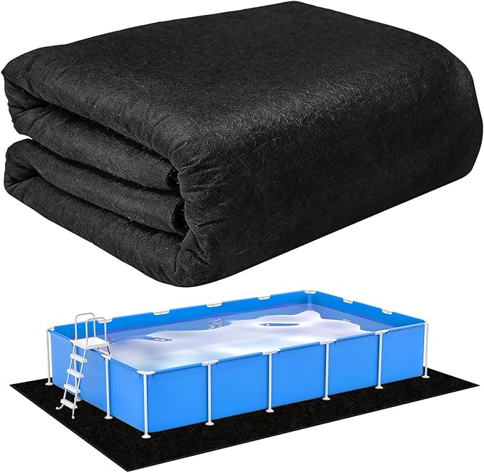 VICAMB 15 x 10ft Rectangular Pool Liner Pad for Above Ground Swimming Pools,220g/㎡ Heavy Duty Pool Ground Mat Under Pool Pad,Pools Bottom Liner Protector to Prevent Puncture and Extend Liner Life