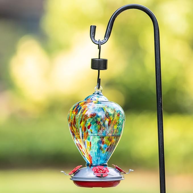 Muse Garden Hummingbird Feeders for Outdoors Hanging, Blown Glass Hummingbird Feeder Gifts for Women, Garden Decor Backyard Decor, Unique Gardening Gifts for Older Women, 34OZ, Comet | Muse Garden Hummingbird Feeders for Outdoors Hanging, Blown Glass H...
