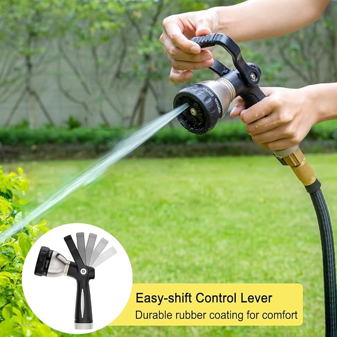 FANHAO High Pressure Spray Nozzle with Thumb Control+Heavy Duty Fireman's Hose Nozzle