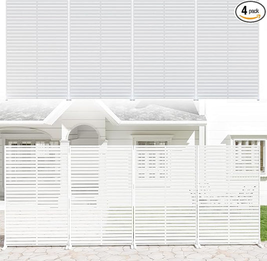Privacy Fence Screen Outdoor Freestanding Privacy Panel, 72" H×47" W HDPE Decorative Panels with Stand, Room/Garden Divider, Outdoor Privacy Screen for Patio,Deck, Balcony, Pool