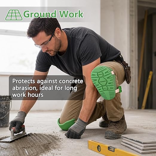 Knee Pads for Work, Roofing Knee Saver with Soft Foam Sleeves, Non-Slip Bottom, Leather Strap, Impact & Abrasion Resistant, Kneeling Pads for Construction, Flooring, Gardening & All Kneeling Work