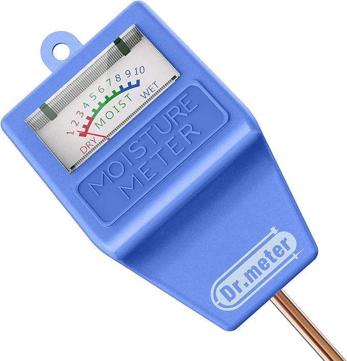Dr.meter Soil Moisture Meter Tester for Plants, Hygrometer Moisture Sensor for Houseplants Indoor Outdoor Garden Lawn Use - Plant Water Gauge Test Kit - No Battery Needed - Gardening Gifts