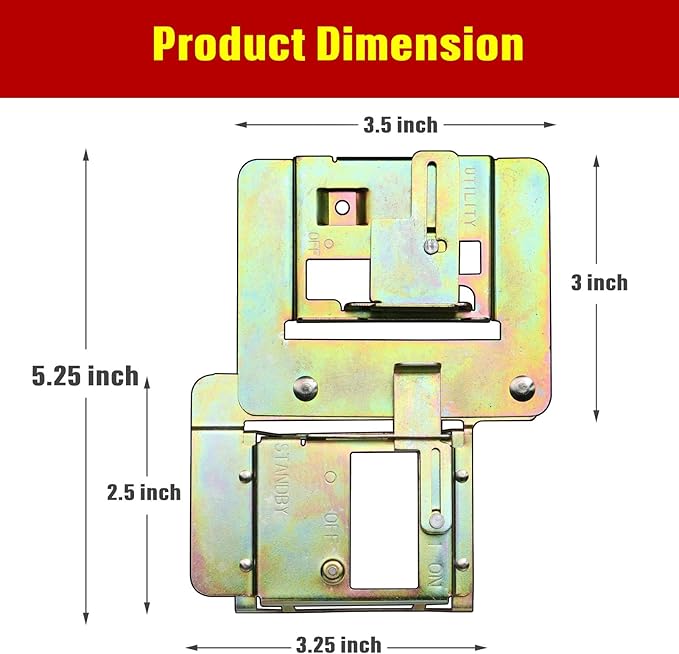 Generator Interlock Kit Compatible with Siemens and Murray, ECSBPK03 Mechanical Interlock Kit Between The Main Breaker Powered by Utility Power and Generator Powered by Standby Power.