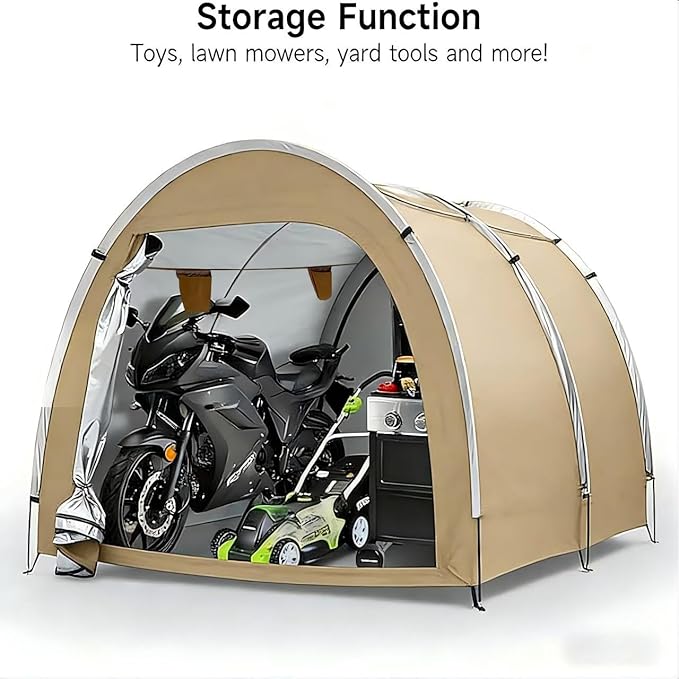 Bike Storage Shed Tent,Outdoor Portable Bicycle Storage Sheds with 420D Oxford Fabric Waterproof for 6-8 Bikes,Bike Covers Shelter for Motorcycle,Garden Tools,Toys,Lawn Mower