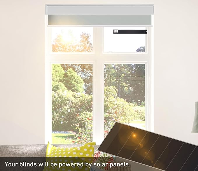 Solar Panel Charger for Motorized Blinds - 11V 3.5W Ll-ion Shade Solar Charger - Dual Connector(DC3.5 * 1.35mm & DC5.5 * 2.1mm) - Compatible with DC7.4V Battery Motors - Not for 5V Devices