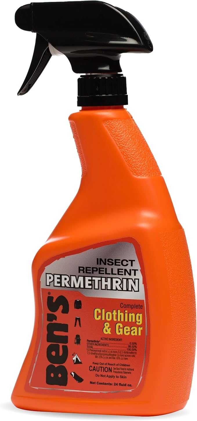 Ben's Clothing & Gear Insect Repellent - Long-Lasting Insect Protection Spray for Clothes & Gear - Contains Permethrin & Lasts Up to 6 Weeks - 24 fl oz