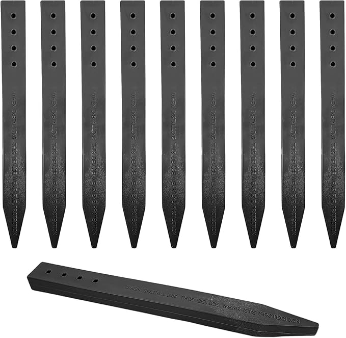 USA Made Heavy Duty, Black Landscape Lawn & Garden Border Edging Stakes - Easy Install Terrace & Bender Board (15)