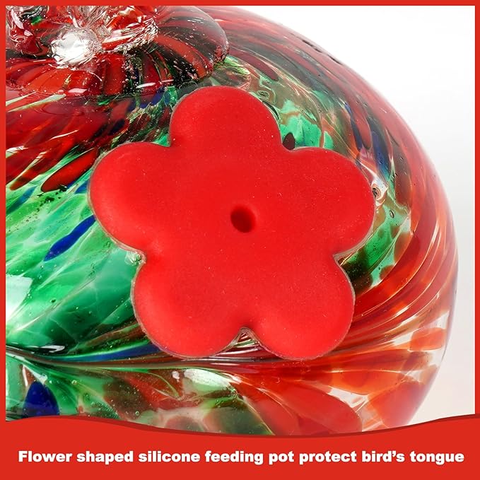 Headak Life Charming Wind Chimes Hummingbird feeders for Outdoors Hanging ant and bee Proof,Never Leak,Perfect Garden Decor for Outside