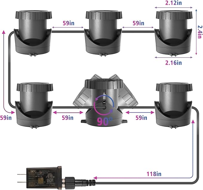 T-SUN Color Changing Pond Lights LED Underwater Fountain Lights with Bluetooth APP Control, IP68 Waterproof Submersible Spotlight for Aquariums, Fish Tanks, Pools, Garden and Yard Ponds (Set of 6)