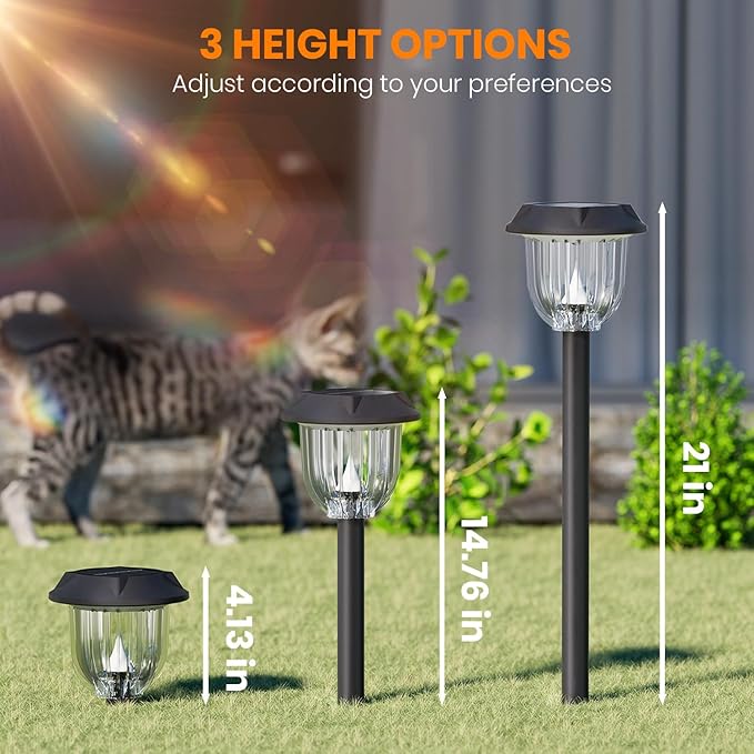 AOSEA Bright 12 Pack Solar Lights Outdoor IP65 Waterproof,LED Solar Lights for Outside,Landscape Lighting,Garden Decorative for Yard,Patio,Landscape,Pathway,Sidewalk,Driveway,Lawn (Cold White)