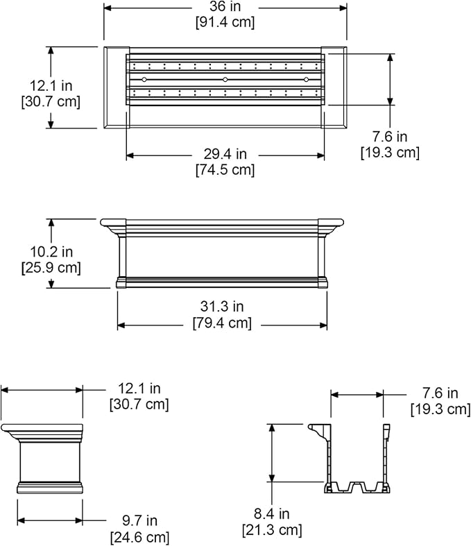 Mayne Yorkshire 4823-W, 3-Foot, White