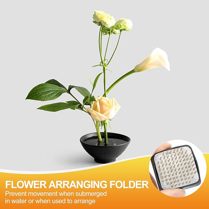 PATIKIL 1.5"x1.5" Flower Frog, Brass Flower Arrangement Holder Square Floral Pin Frogs Ikebana Arranger Tool for Vase Supplies Home Office DIY Craft, Gold