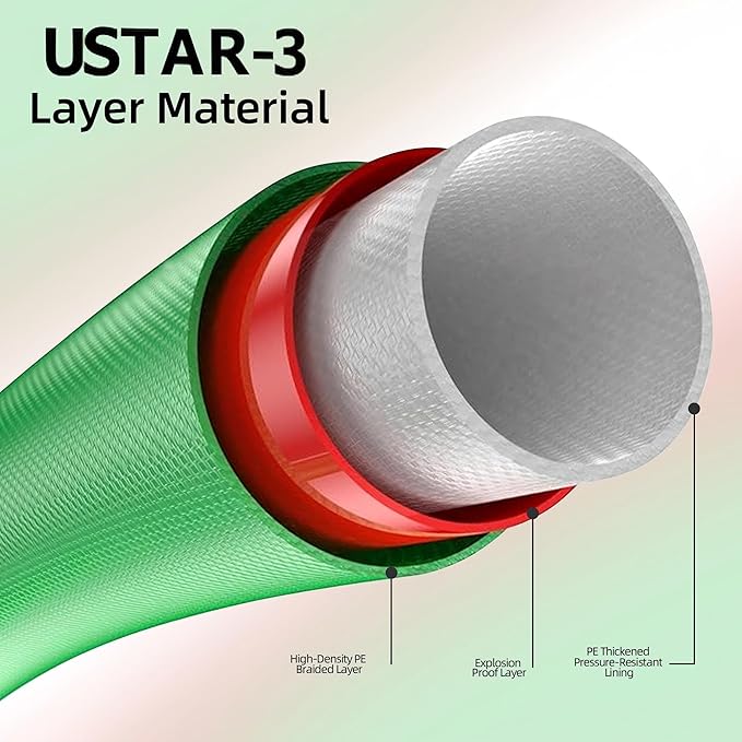 USTAR 2" x 100' Pool Backwash Hose: Pool Drain Hose, Sump Pump Hose with Heavy-Duty 3-Layer, Lightweight, Kink-Resistant for Pool Drain, Irrigation
