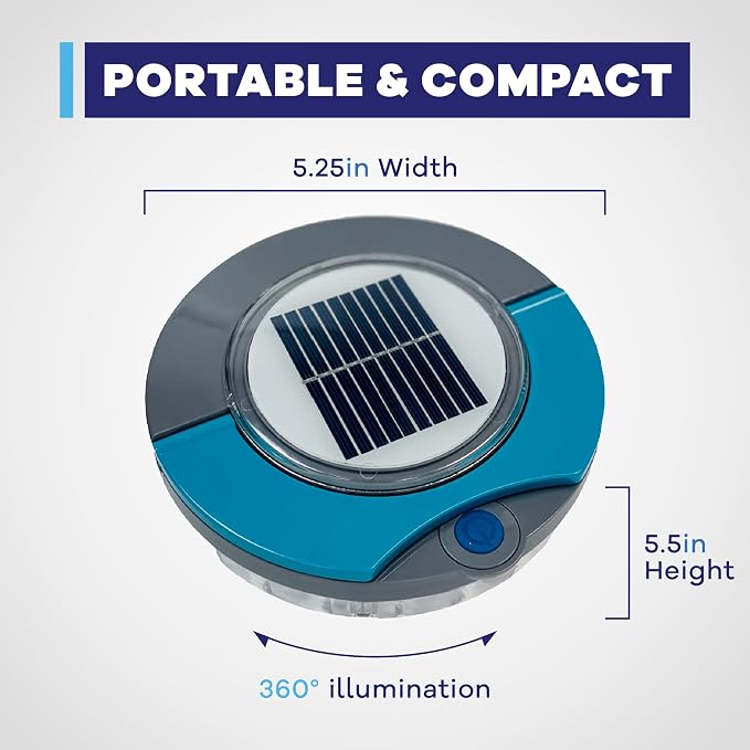GAME LED Pool Lights for Above Ground & Inground Pools - Waterproof Floating Light Show with Multiple Color Modes - Easily Installable - Remote Controlled | Solar with Stand