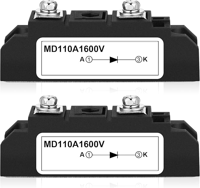 Yexiya 2 Pcs MD 110A (100A)-16 Solar Diode, Anti Reverse One Way Diode Use Voltage Range: AC - 400VAC; DC 3-1000V; Applied in Photovoltaics, Solar Energy Panels 12V 24V 48V