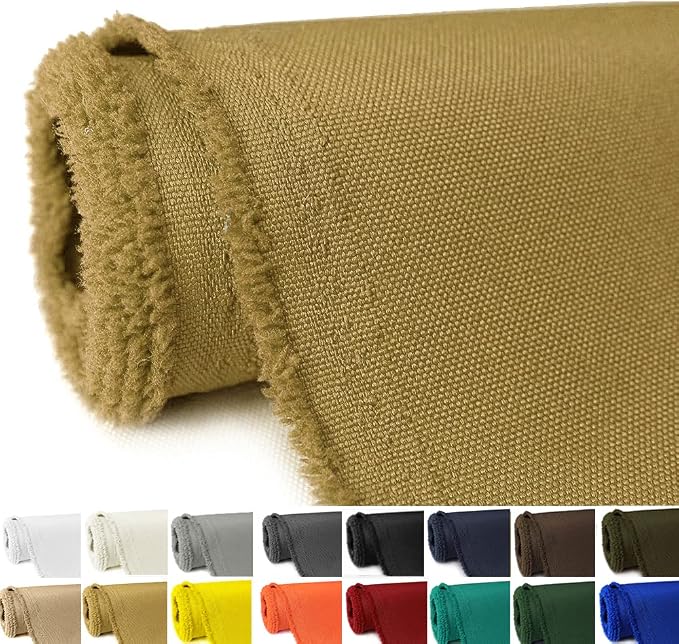 Waterproof Canvas Fabric by The Yard 58" W 600D Upholstery Polyester Material Indoor Outdoor Water Resistant Fabric for Chair Cushion Furniture Cover Sewing DIY Cloth, 1 Yard Sand Yellow