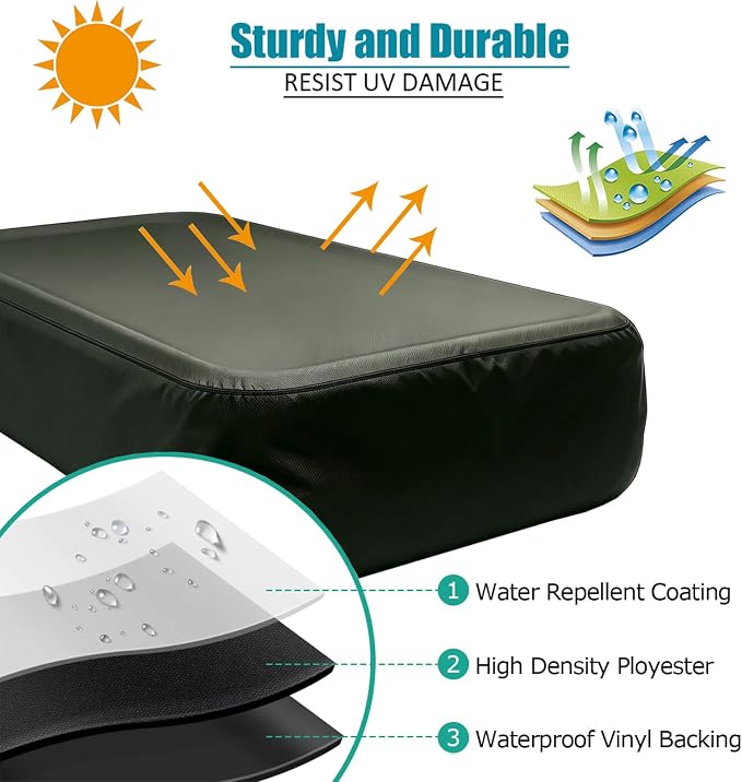 130 x 84 inch Inflatable Pool Cover, Cover is Made of 210D Heavy-Duty Waterproof Oxford Fabric with Precision Double Stitching, Fits 11 x 7 ft Frame Pool and Solar Pool Cover, 20s Easy Set