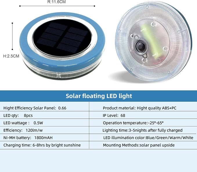 Floating Pool Lights Solar Swimming Pool Light with Steady Color Outdoor Decorations Light Waterproof LED Lights for Patio,Garden and Pool (Warm White, 4-Pack)