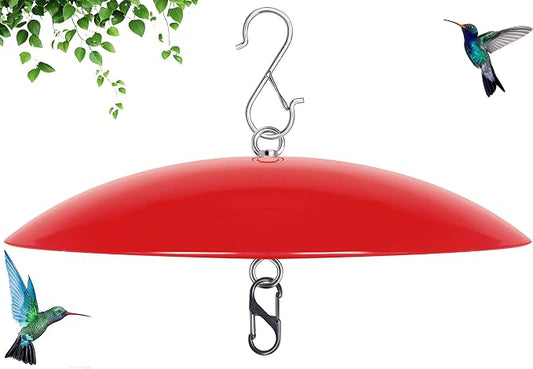 13" Hummingbird Feeder Dome Guard,Bird's Feeder Rain Cover,Squirrel Proof for Bird Feeders Pole, Smart Bird Feeders Umbrella(Bright Red), 1Pack