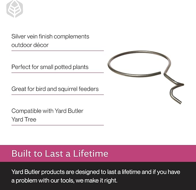 Yard Butler Yard Tree Pot Holder Ring, IYT-RING7 Garden Accessory for Outdoor Hanging - Steel Construction - Easy Installation - Functional & Decorative