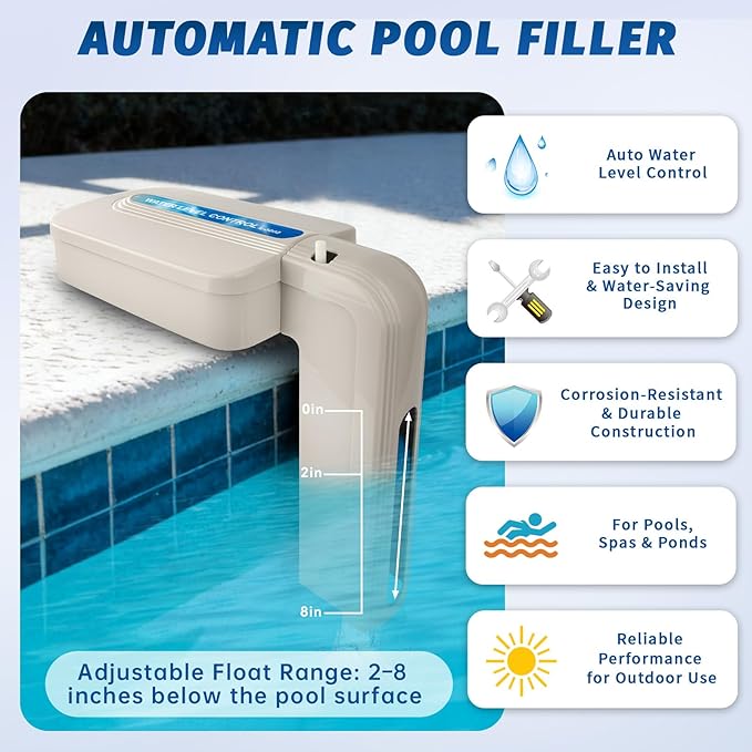 Automatic Pool Filler, Automatic Pool Water Leveler, Pool Auto Filler