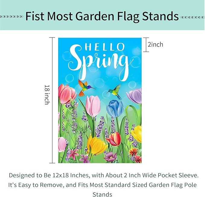 Seasonal Garden Flags Set of 12 Double Sided 12x18 Inch, Small Yard Flags for Outside, Christmas Halloween Easter Valentine's Day Decor, Spring Summer Fall Winter Holiday Garden Decorations
