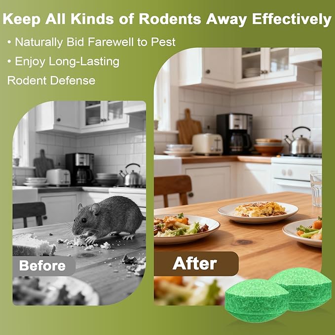 Mouse Repellent Balls 28 Pack, Long-Lasting Rodent Protection for Indoor and Outdoor Spaces, Safe for Kitchen, Garden, and Home