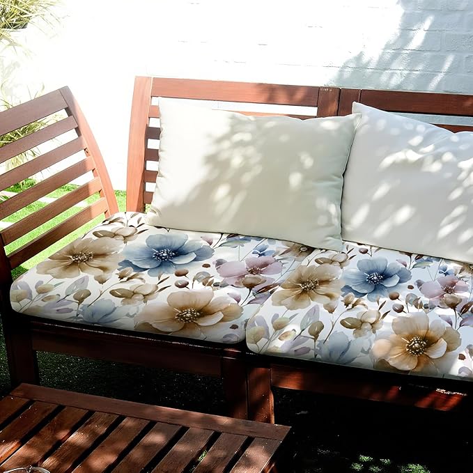 BBSET 8 Pcs Watercolor Wildflower Sofa Cushion Cover for Patio Floral Stretch Outdoor Sofa Seat Cushions Cover Tropical Flower Indoor Replacement Couch Chair Slipcover Flexibility (Watercolor Flower)