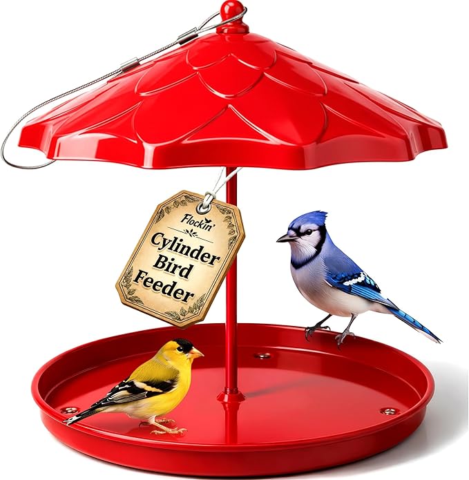 Cylinder Bird Feeder Holder - Feeders for Outdoors Hanging - Holds Bird Seed Cylinders with Hole, Logs, & Birdseed Cakes up to 6" Diameter - Cylinder Sold Separately