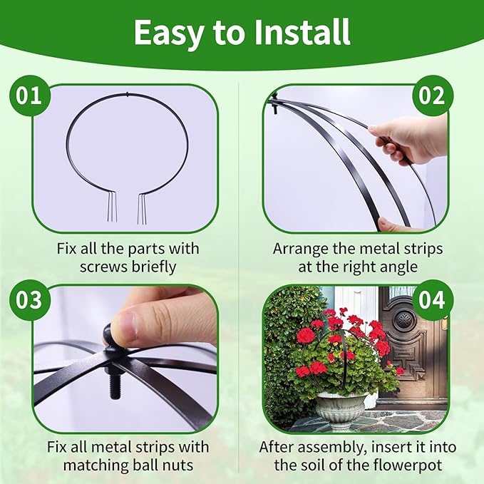 2Pcs Metal Obelisk Trellis for Climbing Plants Outdoor, 25.5"X21.5" Circle Garden Trellises for Vines Flowers Climbing Plant Trellis Potted Cages Plant Support for Patio Doorway Courtyard Decor