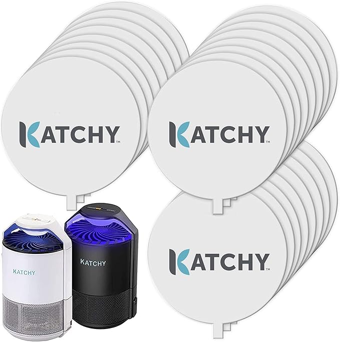 Katchy Original and Midnight Glue Board Refills (24 Pack) – Catcher & Killer for Mosquito, Gnat, Moth & Fruit Fly – Indoor Flying Insect Trap Glue Board Refills – Non-Zapper Traps for Buzz-Free Home